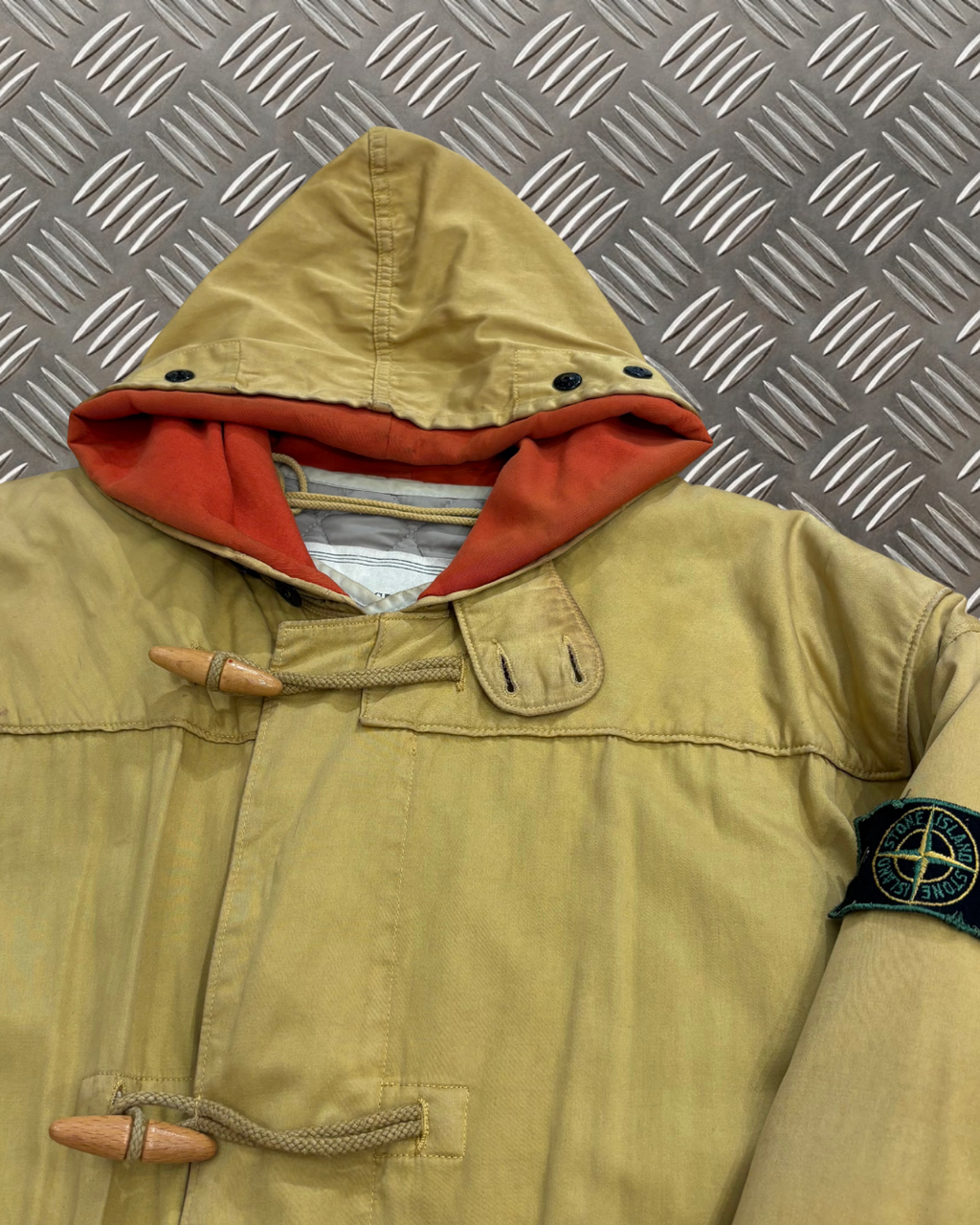 Vintage 1989 Stone Island Raso Gommato Duffle Coat (M)