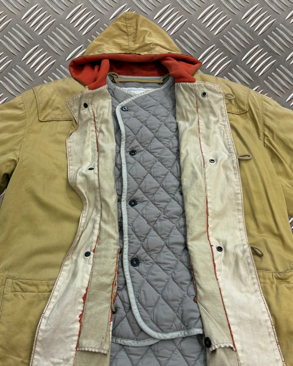 Vintage 1989 Stone Island Raso Gommato Duffle Coat (M)
