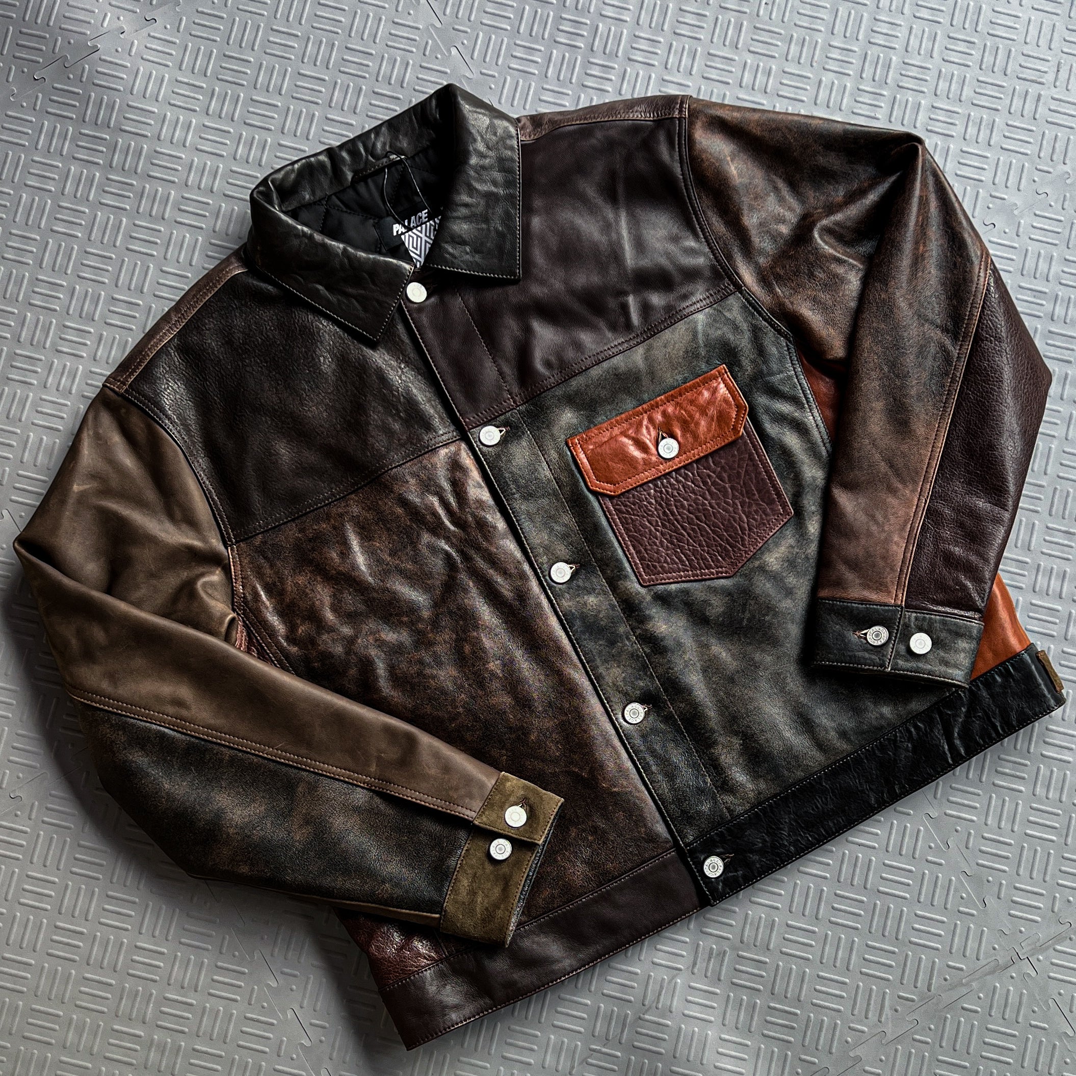 SS25 Palace Patchy Leather Jacket (M)