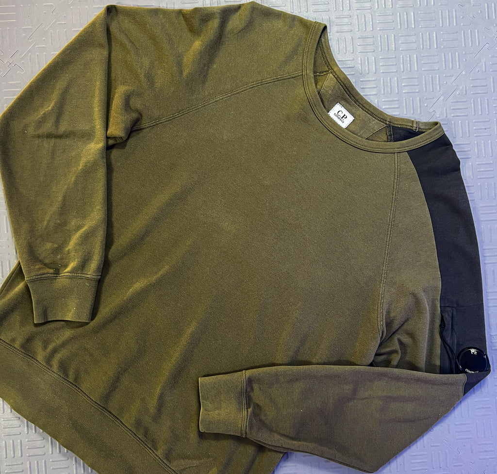 CP Company Olive Lens Crewneck Sweater (M)