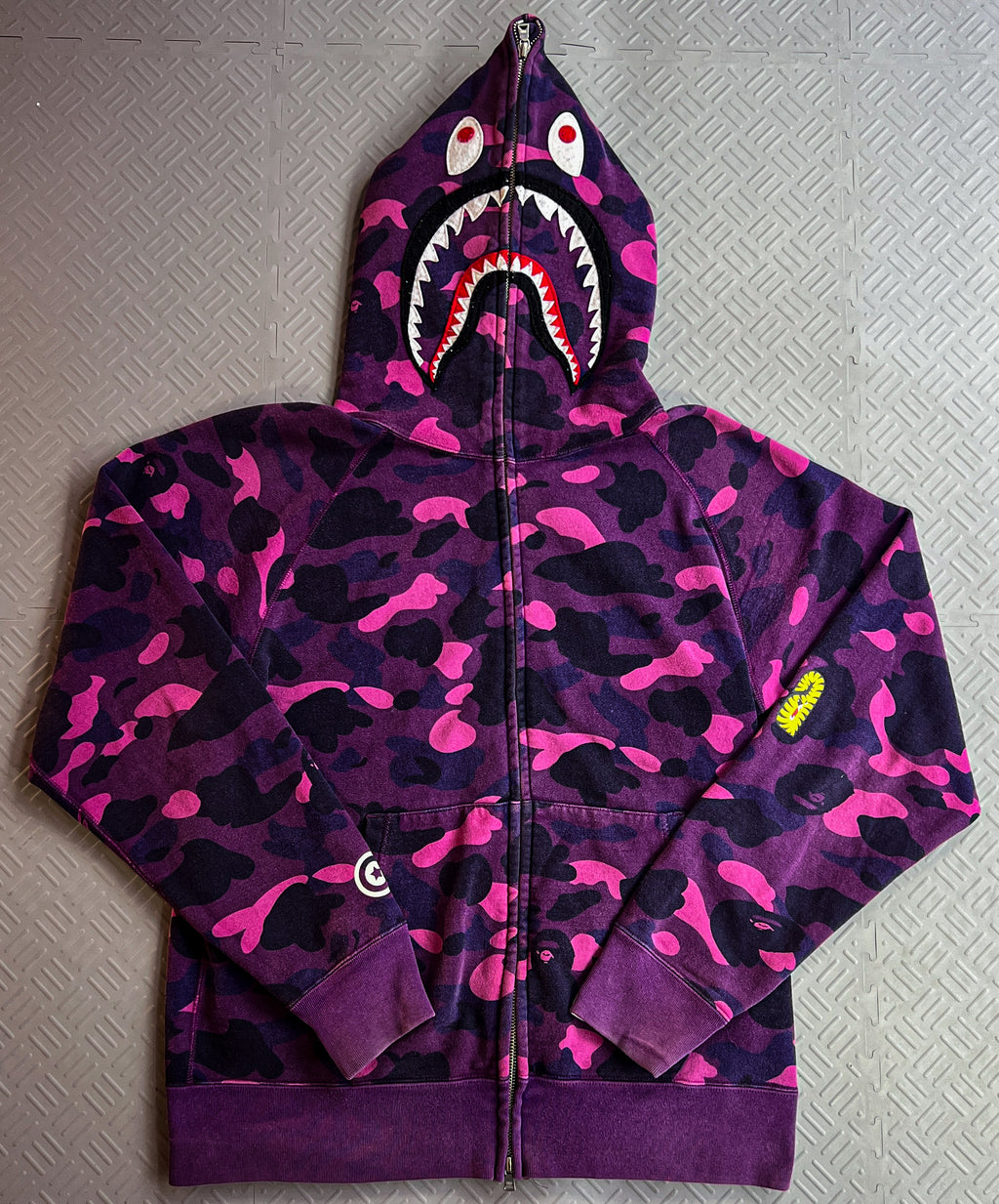 Bape Purple Camo PONR Frankenstein Shark Hoodie (L)