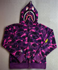 Bape Purple Camo PONR Frankenstein Shark Hoodie (L)