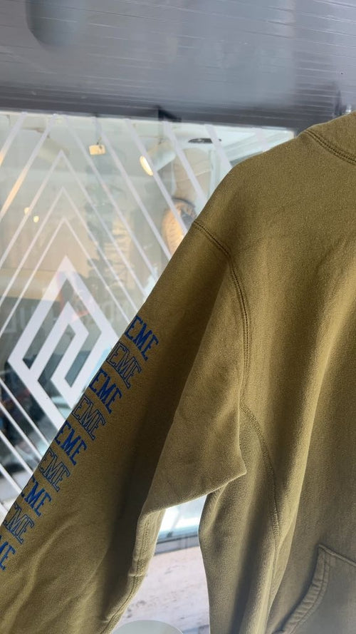 SS17 Supreme Sleeve Logo Hoodie Green (L)
