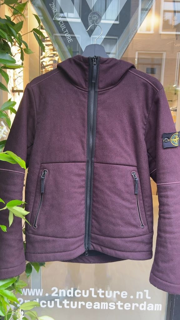 Stone Island Wool Jacket Jacket Burgundy (S)