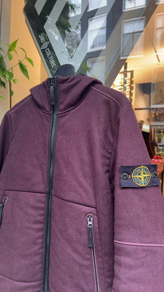 Stone Island Wool Jacket Jacket Burgundy (S)