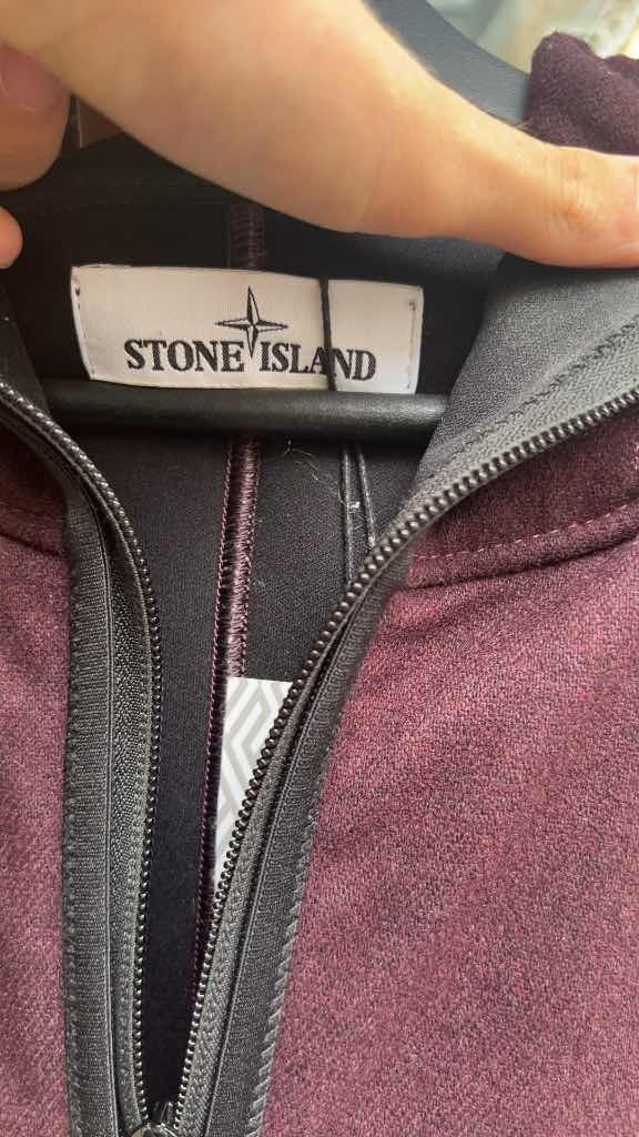 Stone Island Wool Jacket Jacket Burgundy (S)