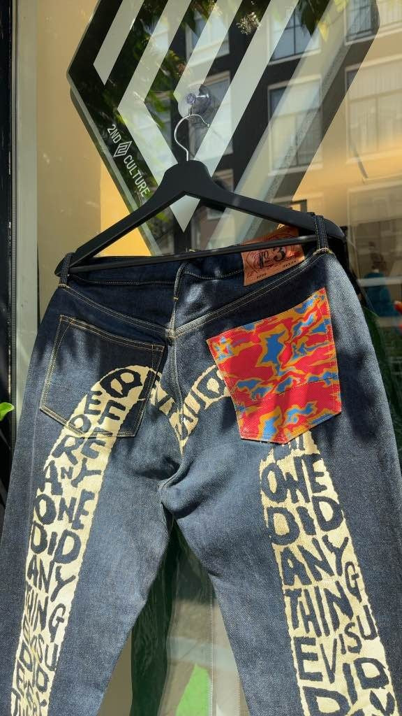 Evisu Daicock Jeans Red Blue Camo (32x34)