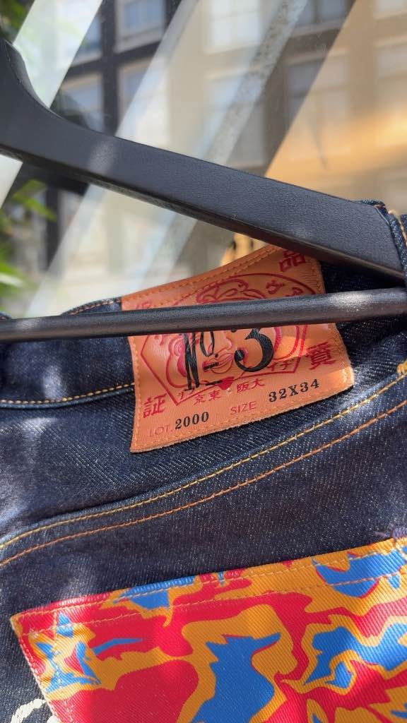 Evisu Daicock Jeans Red Blue Camo (32x34)