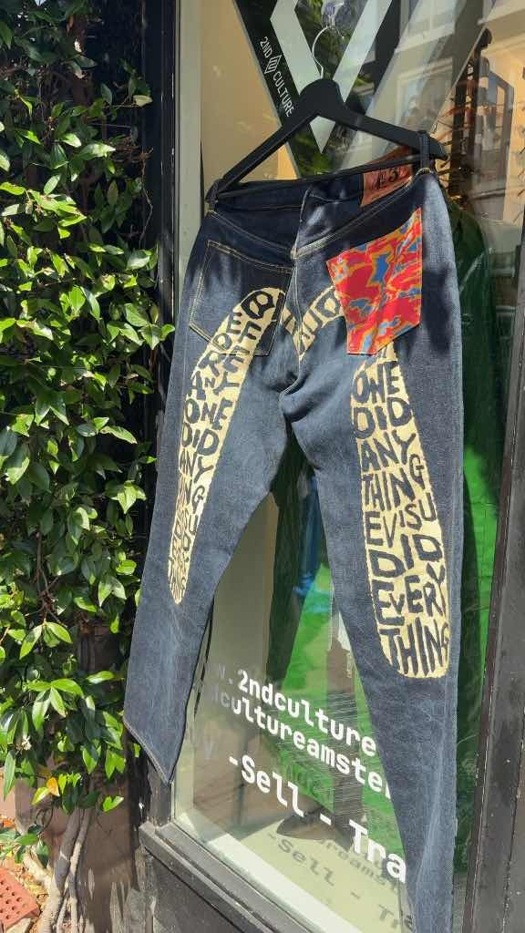 Evisu Daicock Jeans Red Blue Camo (32x34)