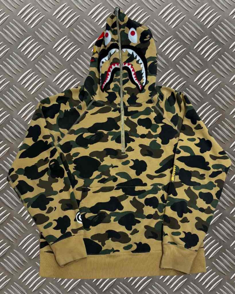 Bape PONR Half Zip Shark Hoodie (L)