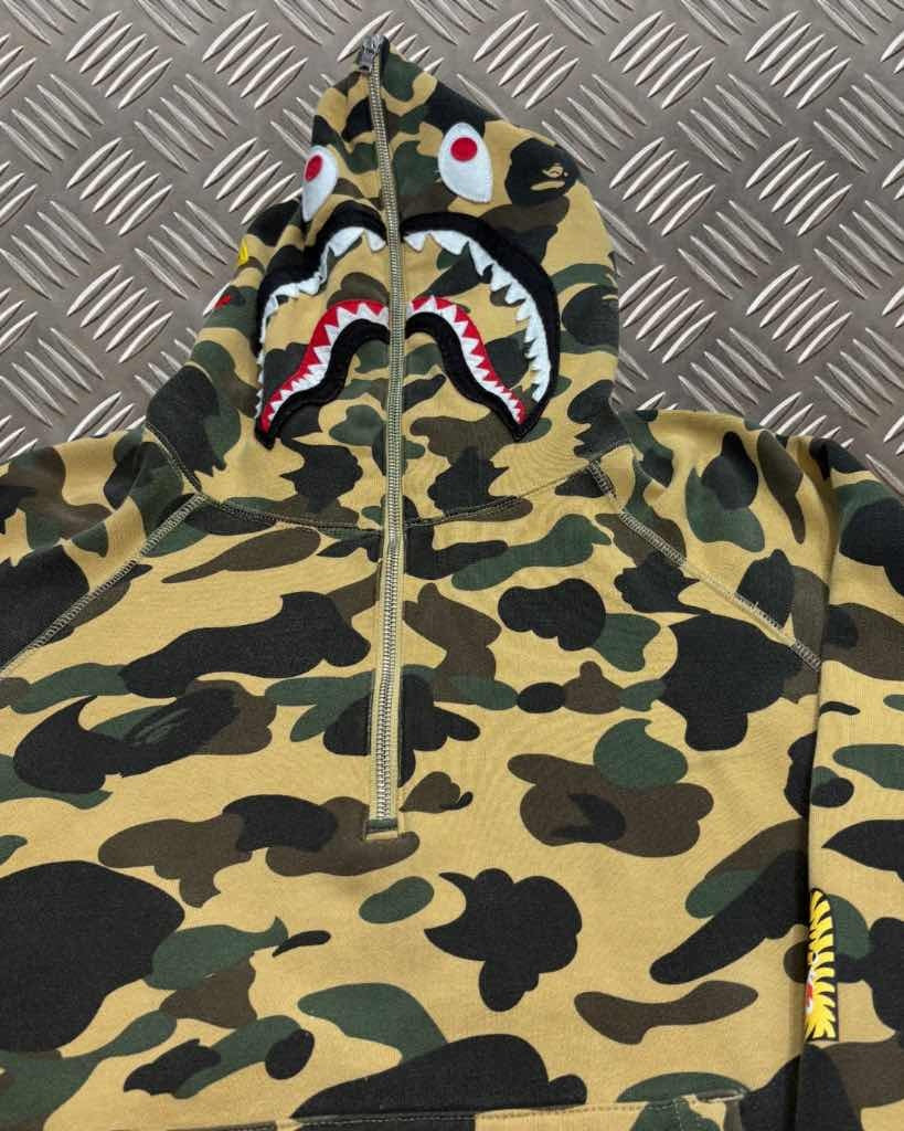 Bape PONR Half Zip Shark Hoodie (L)