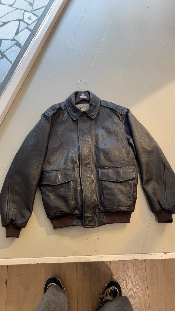 Vintage 90's LL Bean A2 Type Leather Jacket (S)
