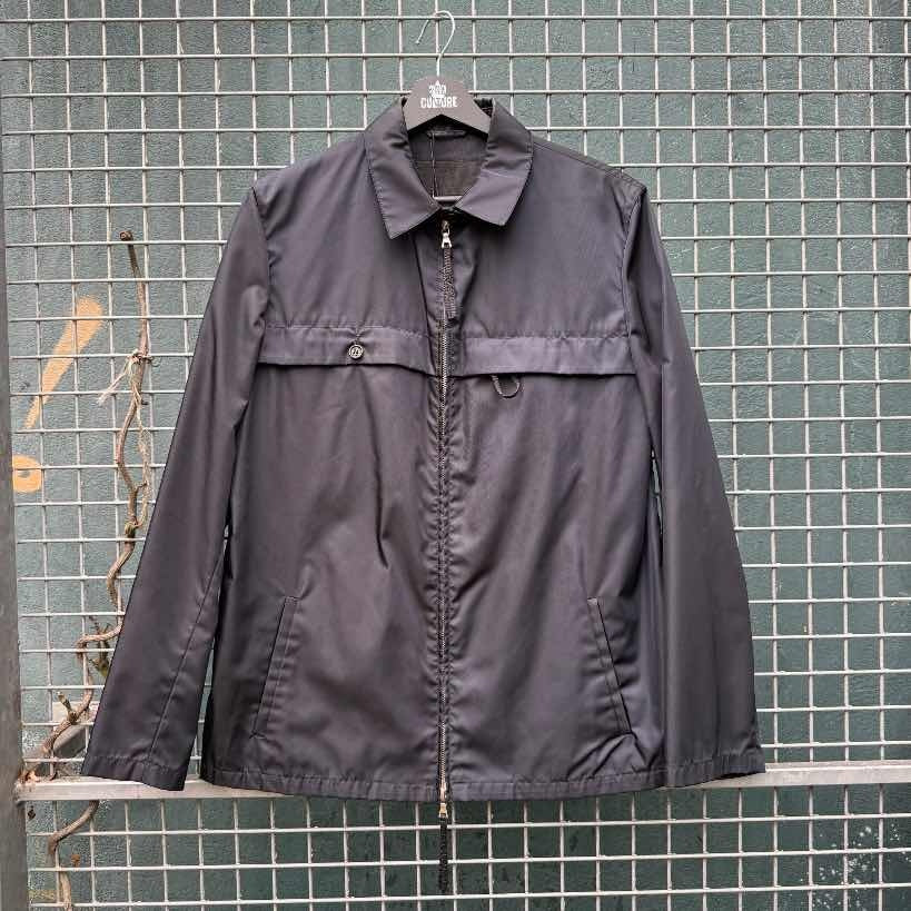 Prada Nylon Zip Up Jacket Navy (46)