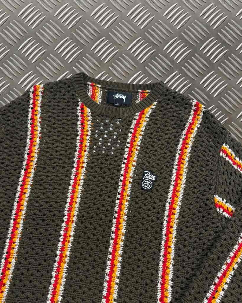 Patta x Stussy Green Yellow Knit Sweater (M)