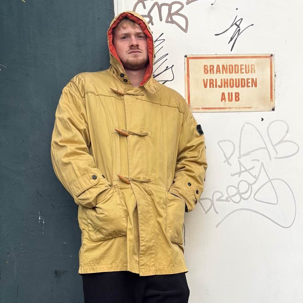 Vintage 1989 Stone Island Raso Gommato Duffle Coat (M)