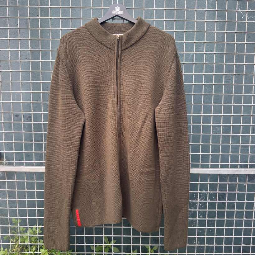 Prada Sport Moss Green Zip-Through Knit (L)