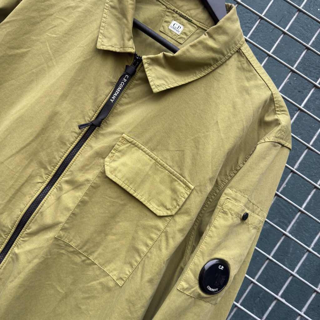 C.P. Company Organic Gabardine Lens Overshirt Khaki (XL)