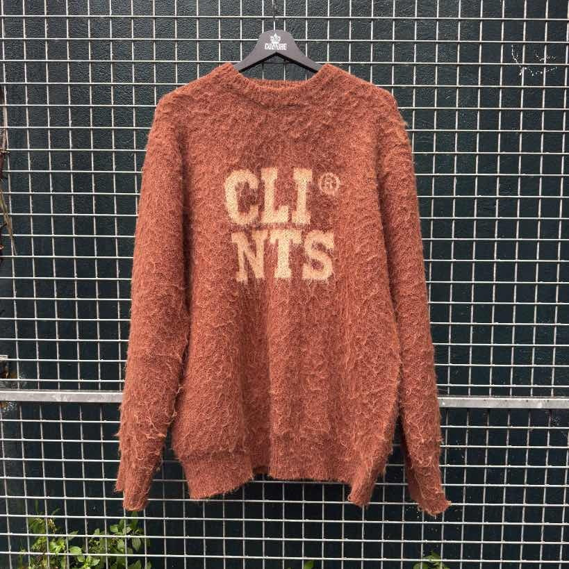 Clints Mohair Brown Knit Sweater (XL)