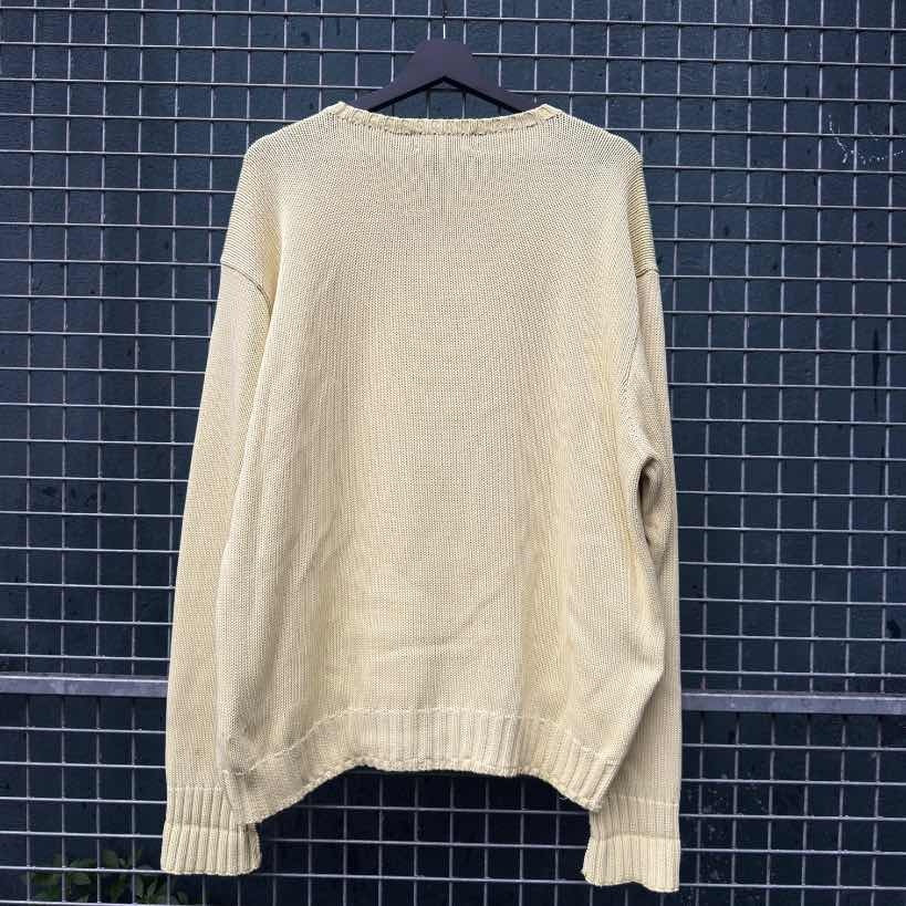 Vintage 90's Polo by Ralph Lauren Knit Sweatshirt Yellow (XL)