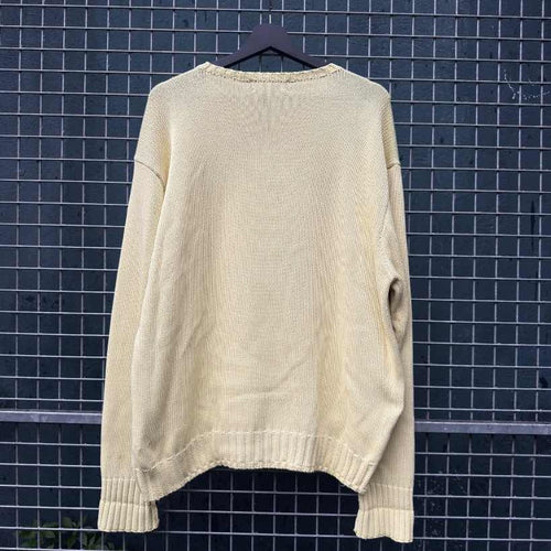 Vintage 90's Polo by Ralph Lauren Knit Sweatshirt Yellow (XL)