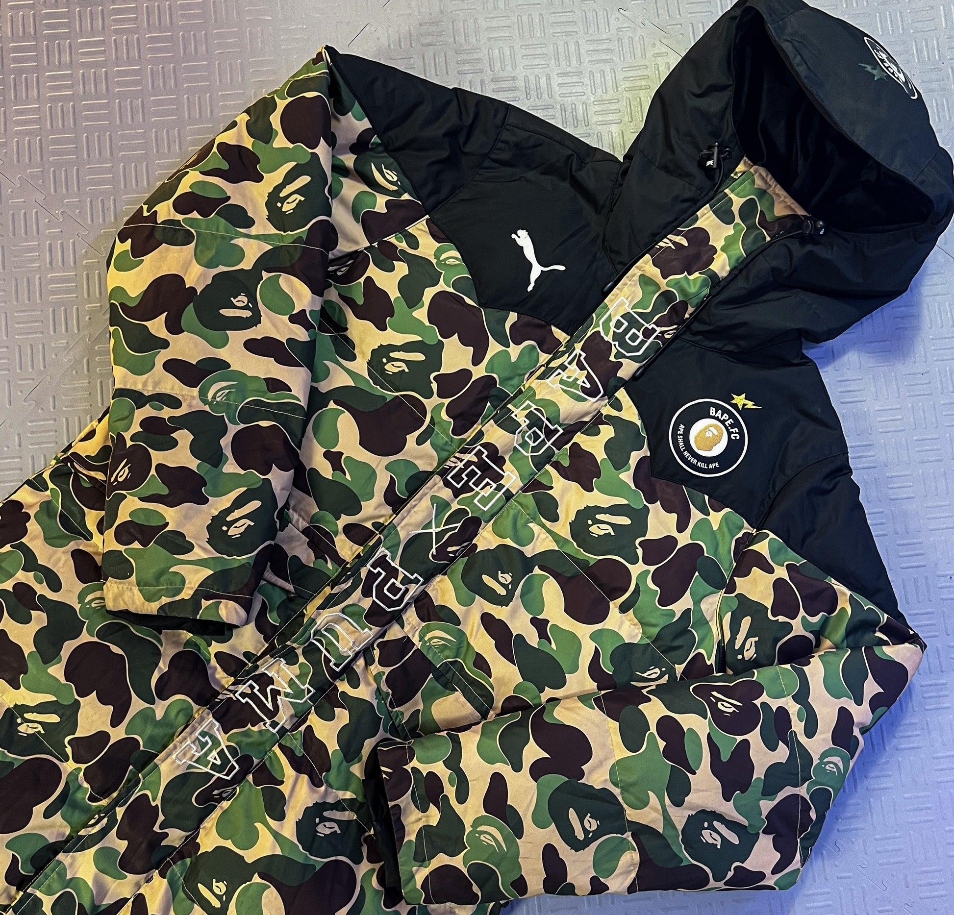 Bape x Puma ABC Camo Long Puffer Jacket (M)