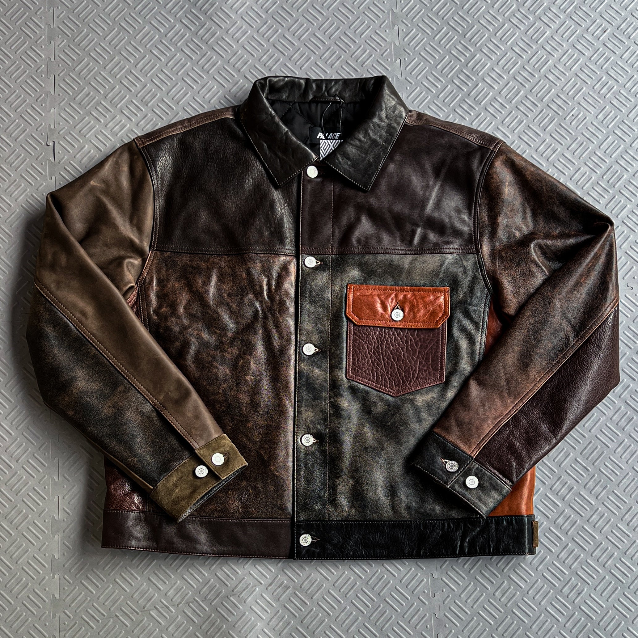 SS25 Palace Patchy Leather Jacket (M)
