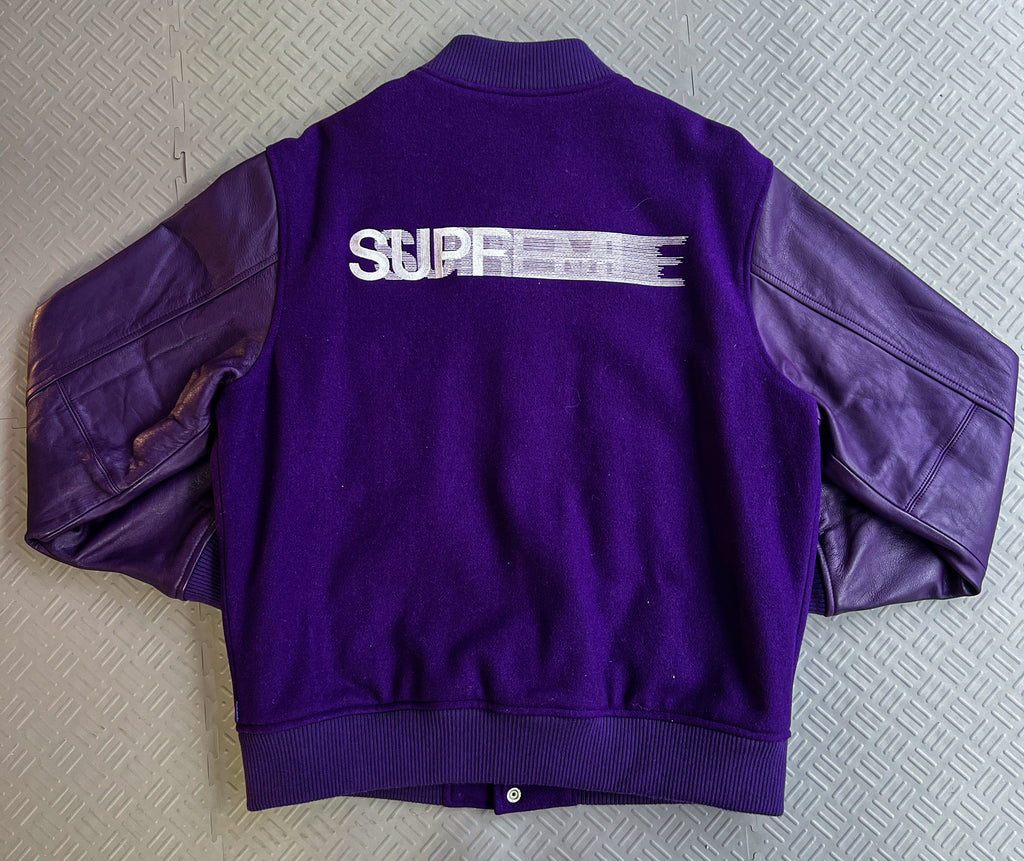 FW18 Supreme Motion Logo Varsity Jacket (L)