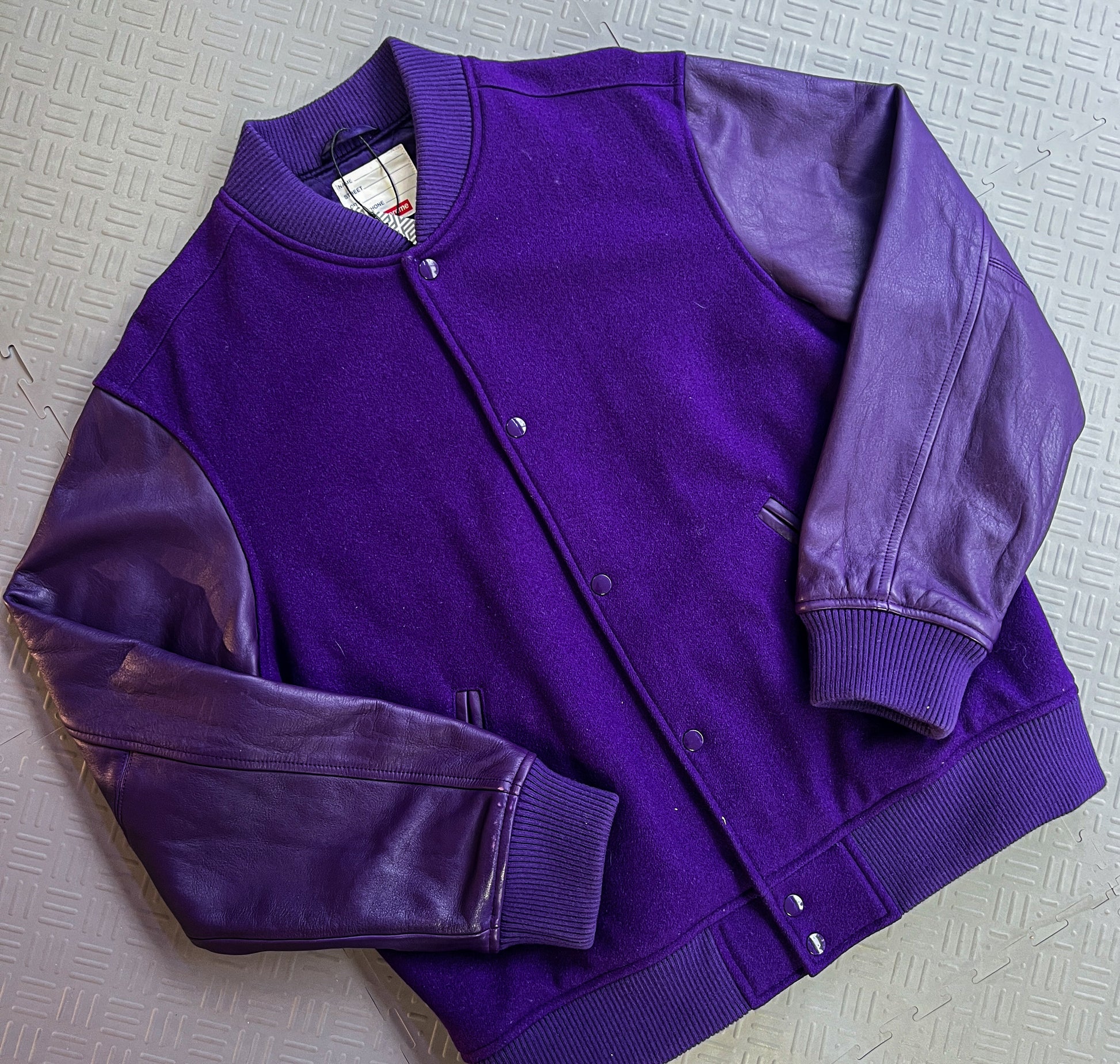 FW18 Supreme Motion Logo Varsity Jacket (L)