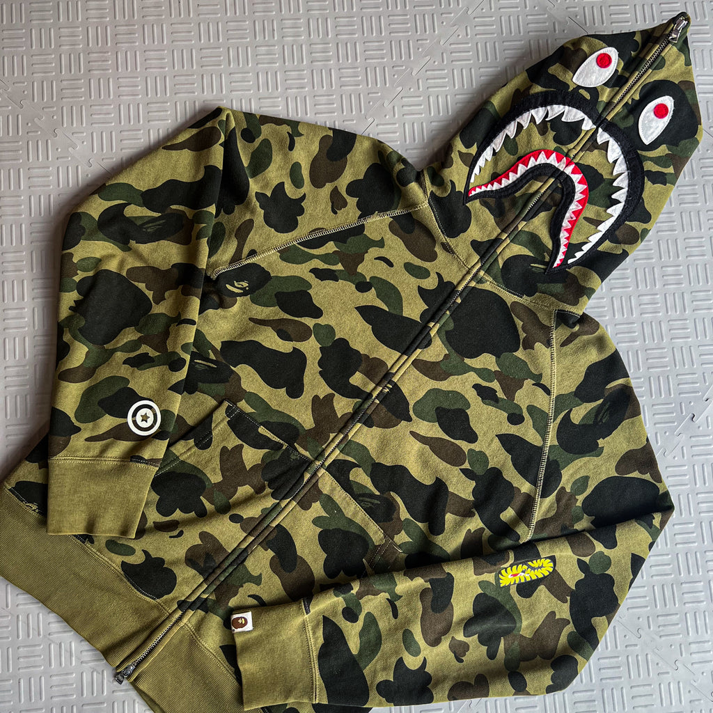 Bape Ponr Full Zip Hoodie Green (M)