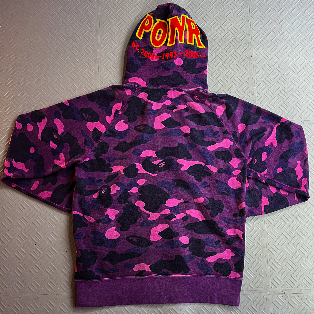 Bape Purple Camo PONR Frankenstein Shark Hoodie (L)