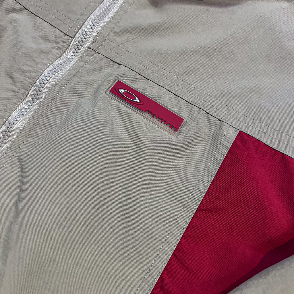 Vintage 2000's Oakley Jacket Beige Red (M)