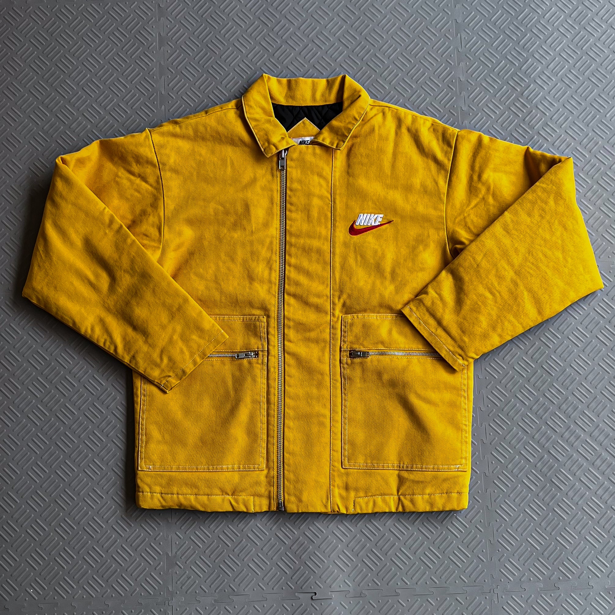 2018 Supreme x Nike Yellow Double Zip Workwear Jacket NWT (S)