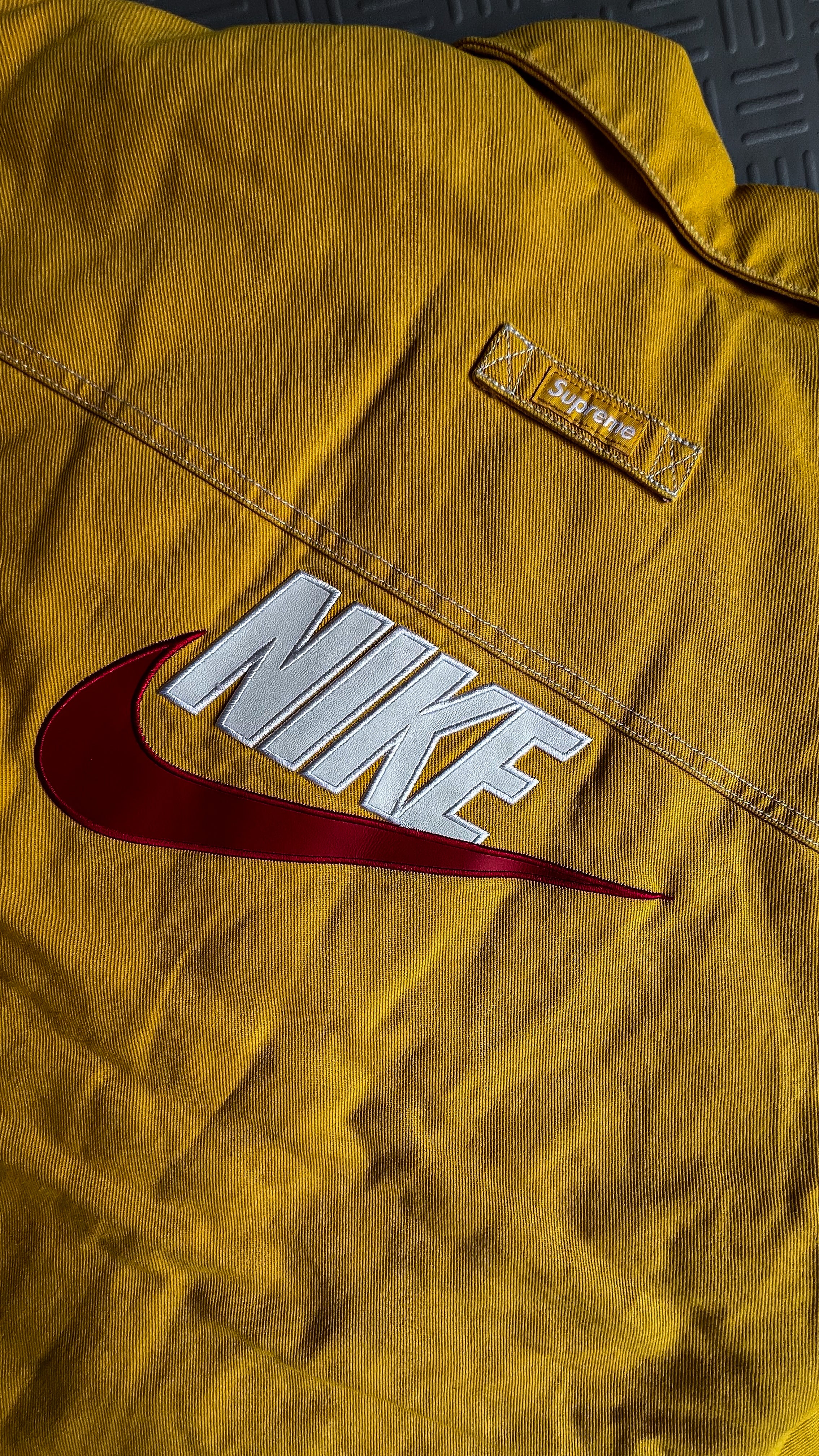2018 Supreme x Nike Yellow Double Zip Workwear Jacket NWT (S)