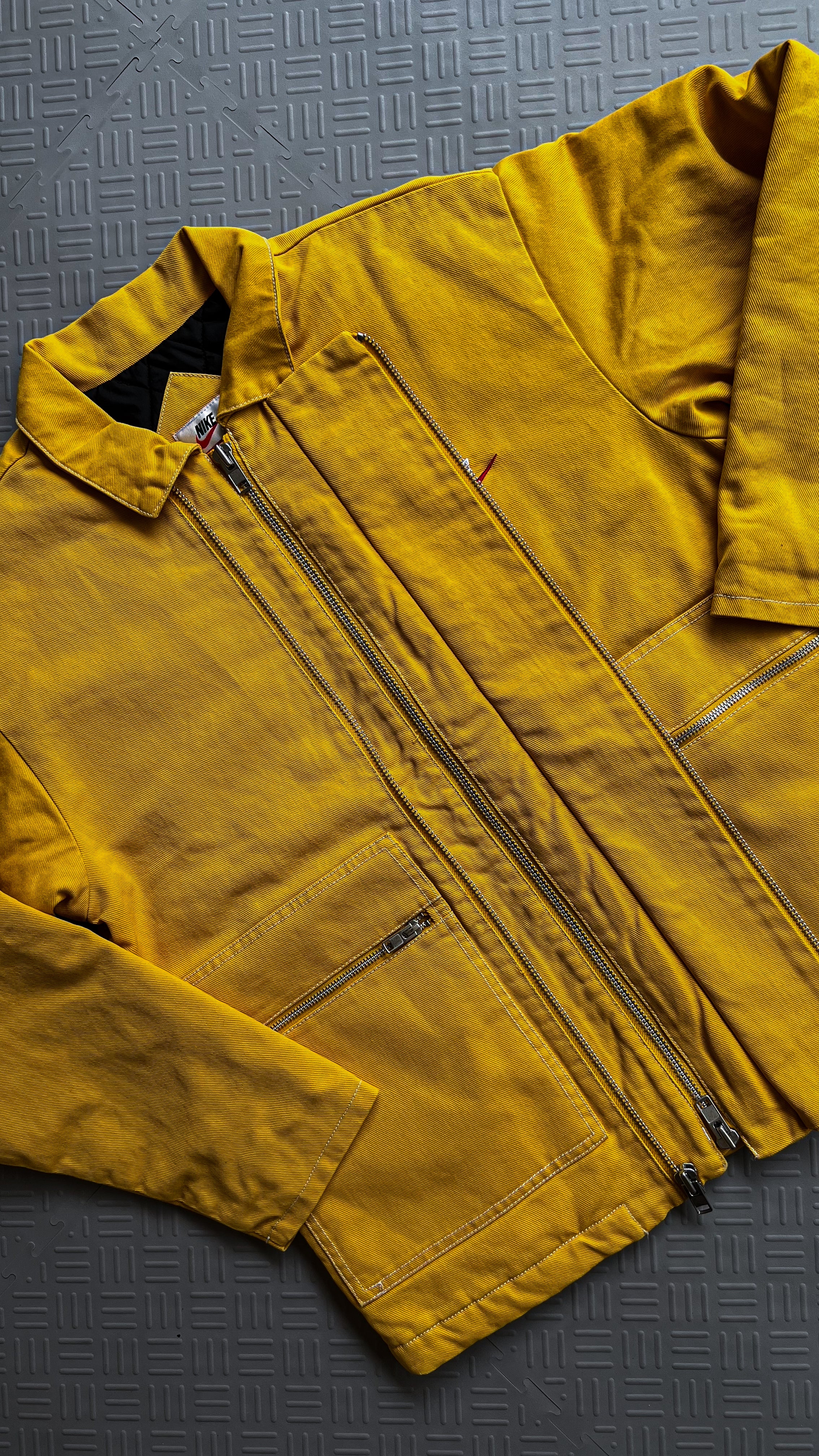 2018 Supreme x Nike Yellow Double Zip Workwear Jacket NWT (S)