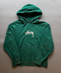 Stussy Stock Logo Embroidered Hoodie Green (S)