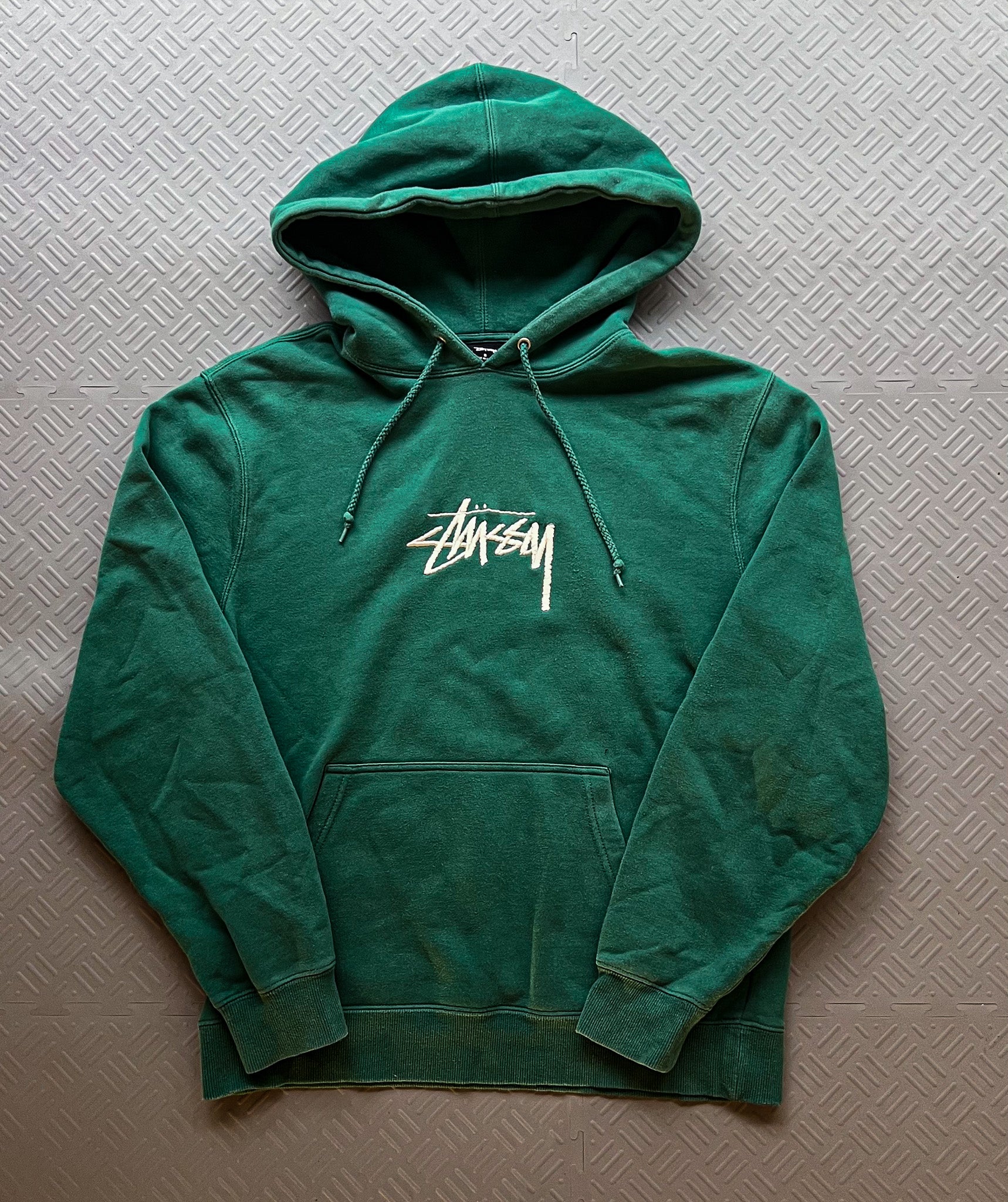Stussy Stock Logo Embroidered Hoodie Green (S)