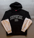 SS20 Supreme Layered Hoodie Grey Black (M)