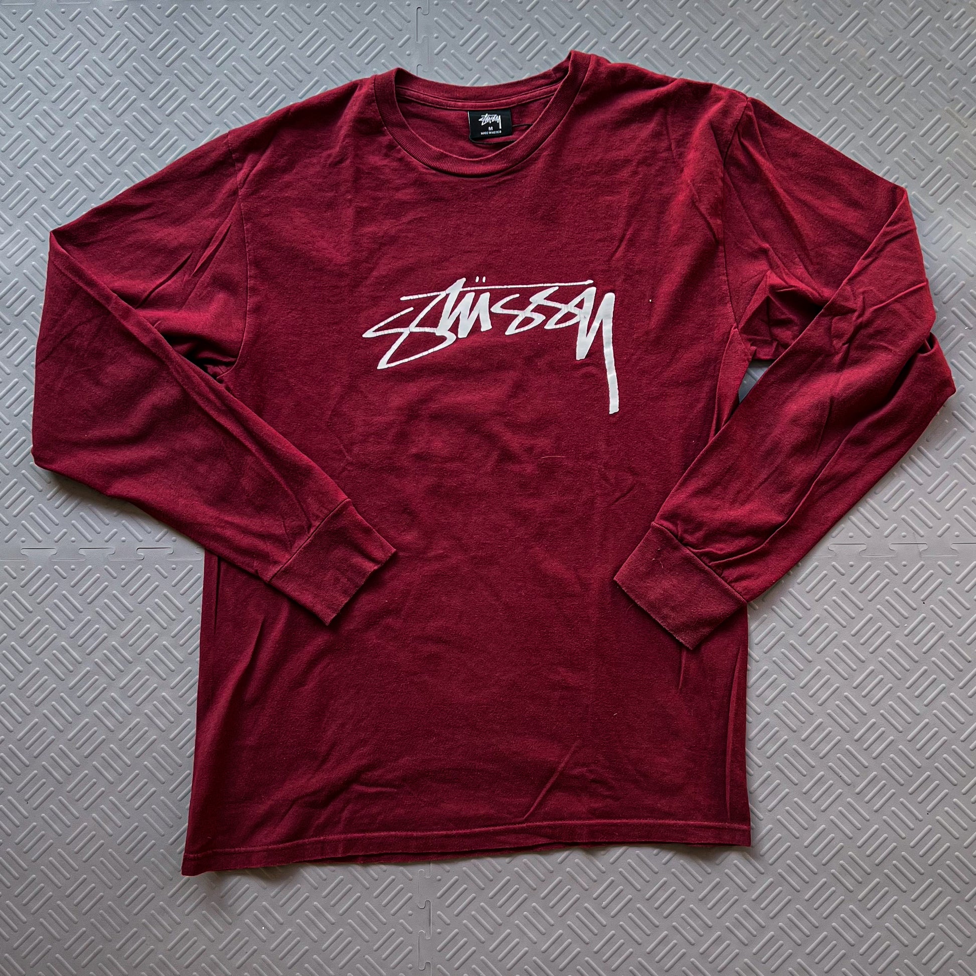 Stussy Spellout Longsleeve Burgundy (M)