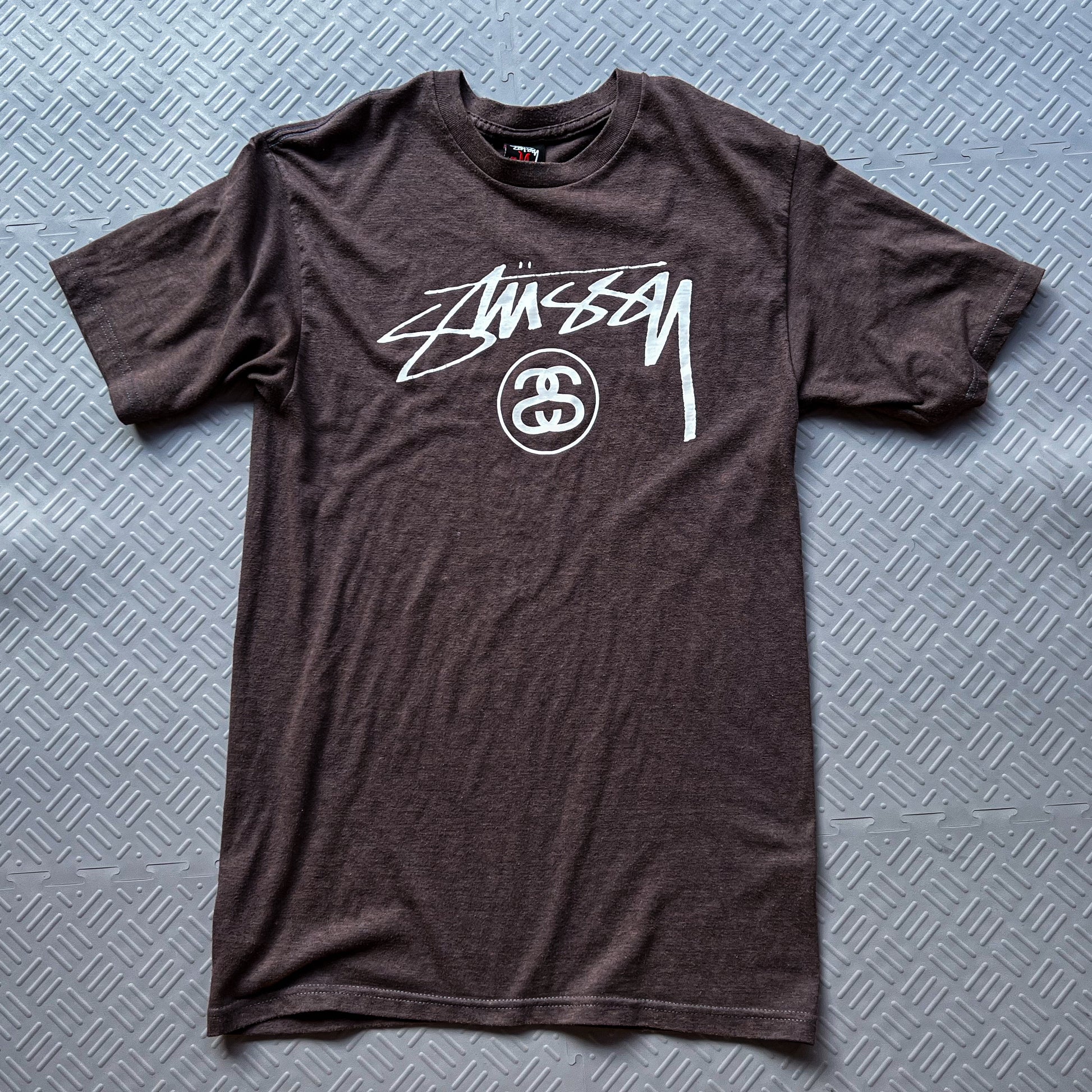 Vintage 2000's Stussy Logo Tee Brown (M)