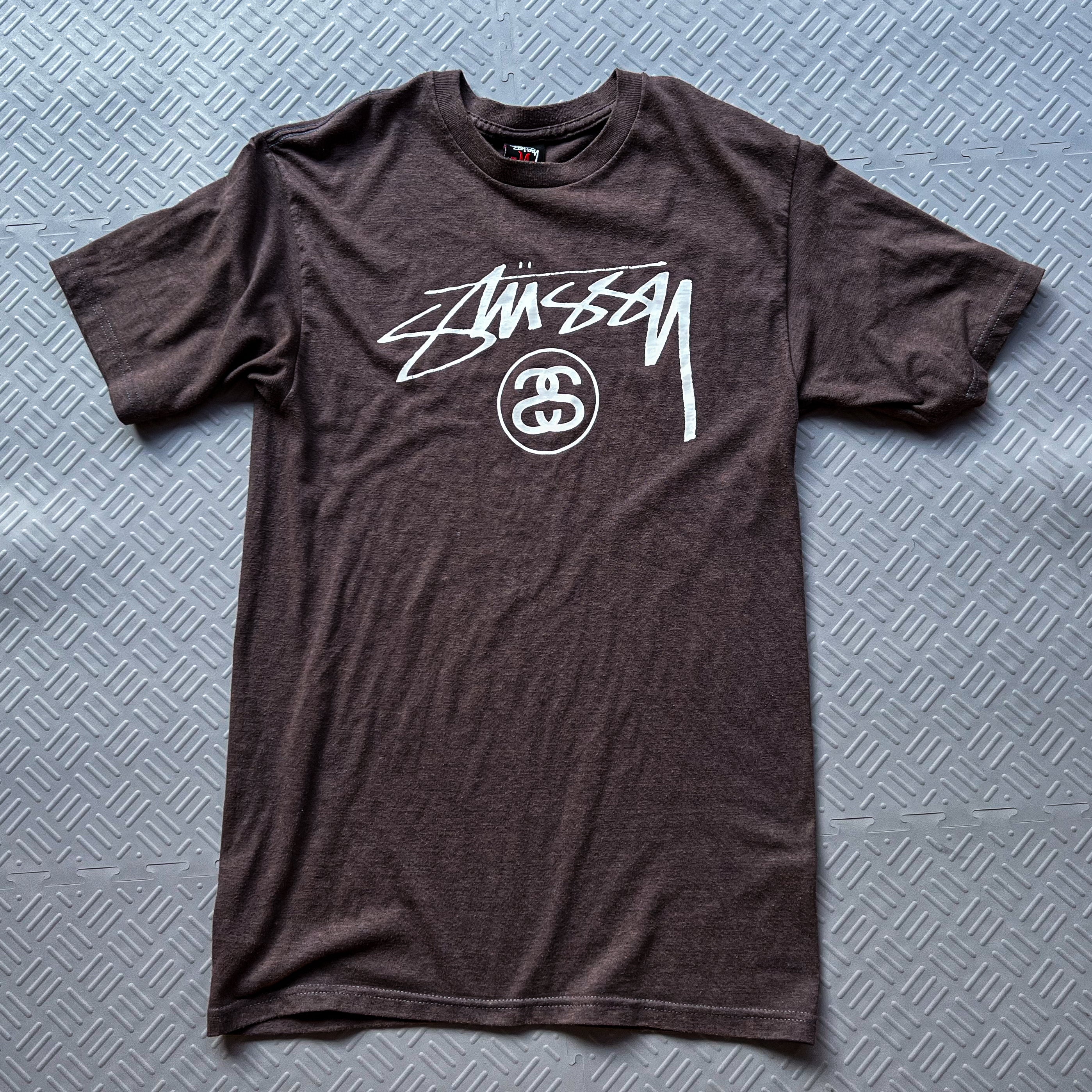 Vintage 2000's Stussy Logo Tee Brown (M)