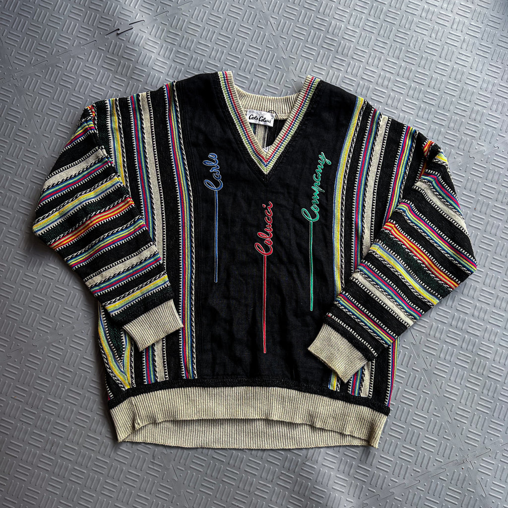 Vintage 2000's Carlo Colucci Vneck Knit Sweater (XL)