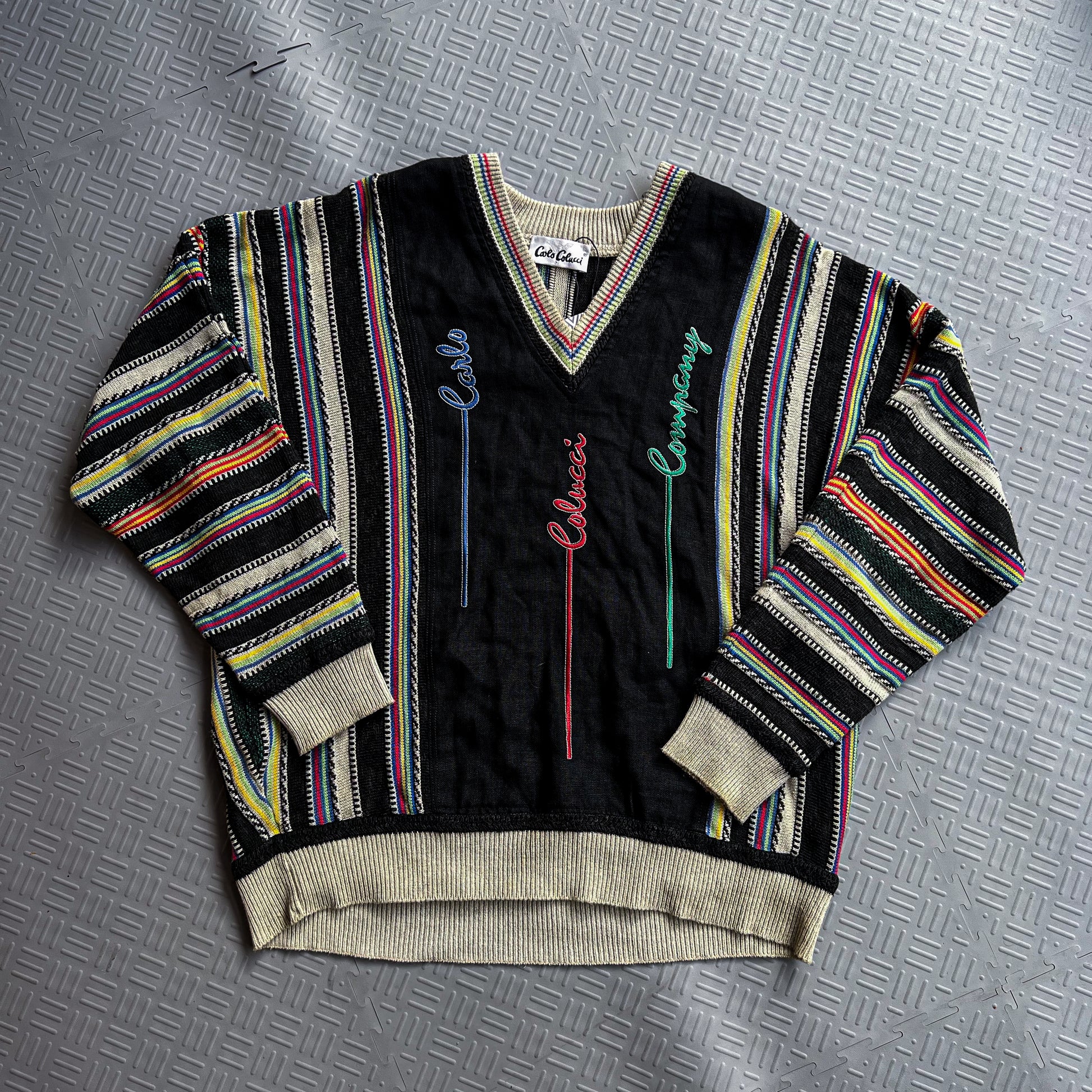 Vintage 2000's Carlo Colucci Vneck Knit Sweater (XL)