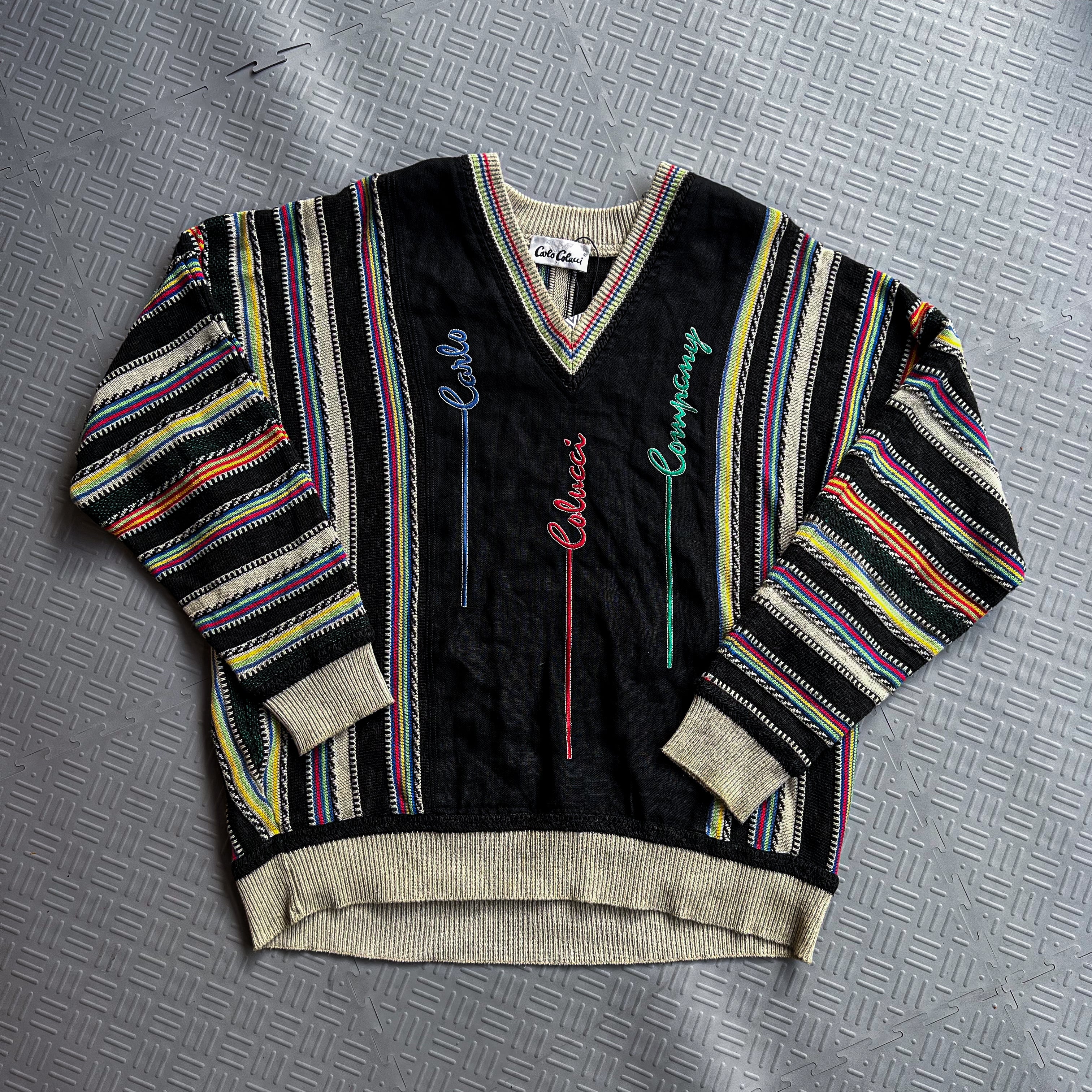Vintage 2000's Carlo Colucci Vneck Knit Sweater (XL)