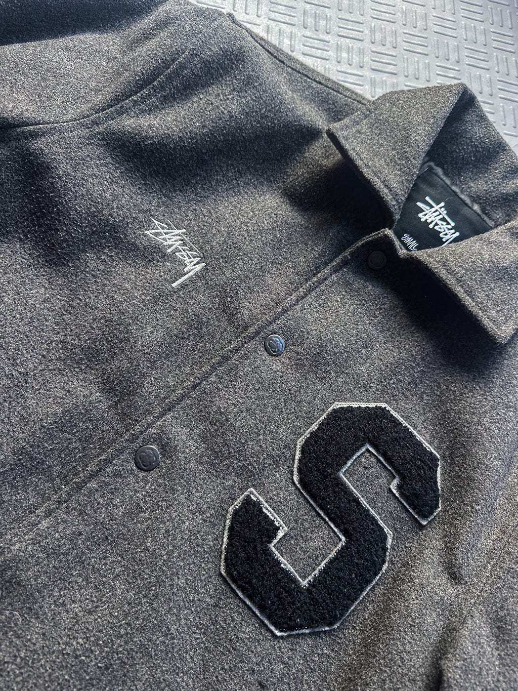 Stussy Varsity Jacket Charcoal (S)
