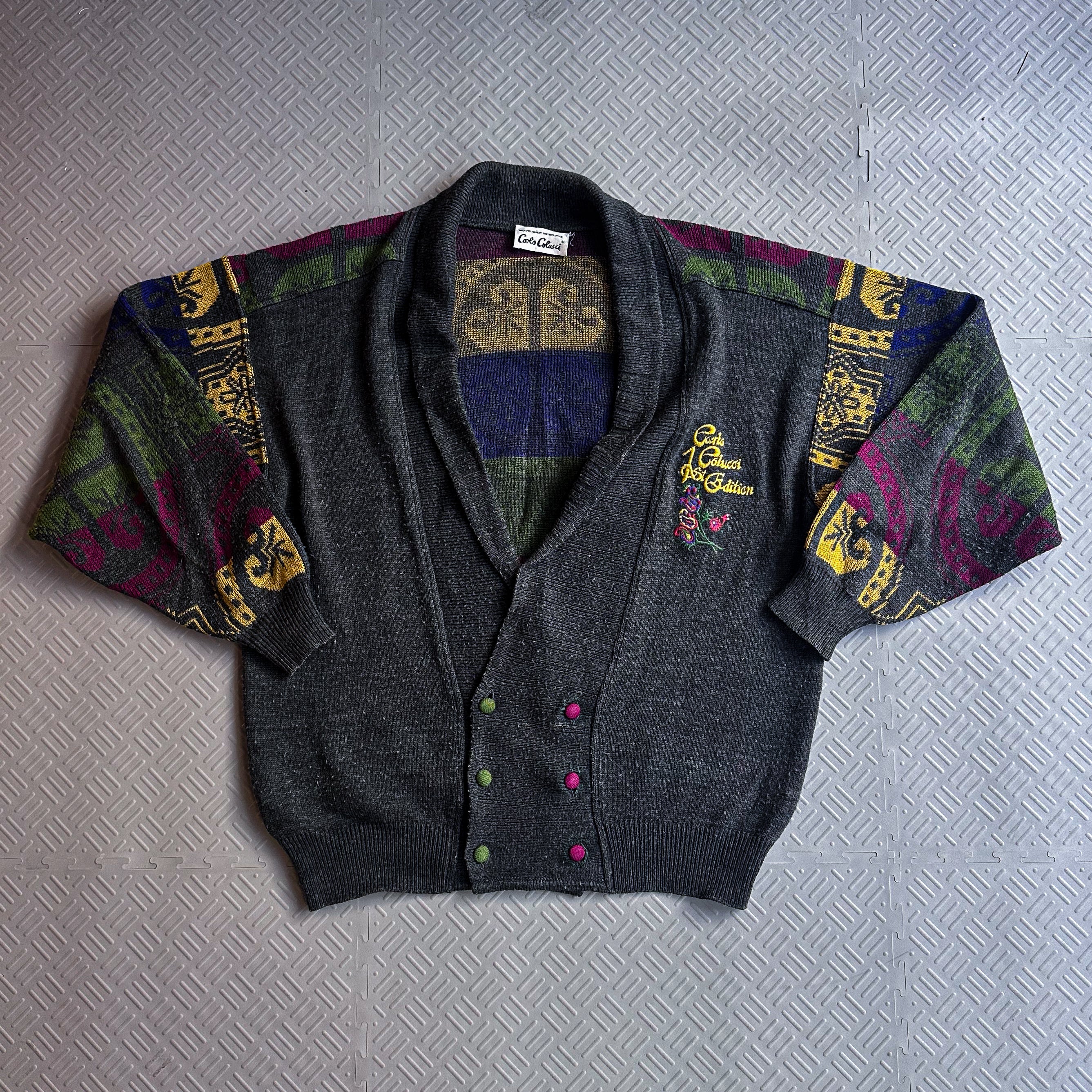 Vintage 90's Carlo Colucci Knit Cardigan Sweater (50)