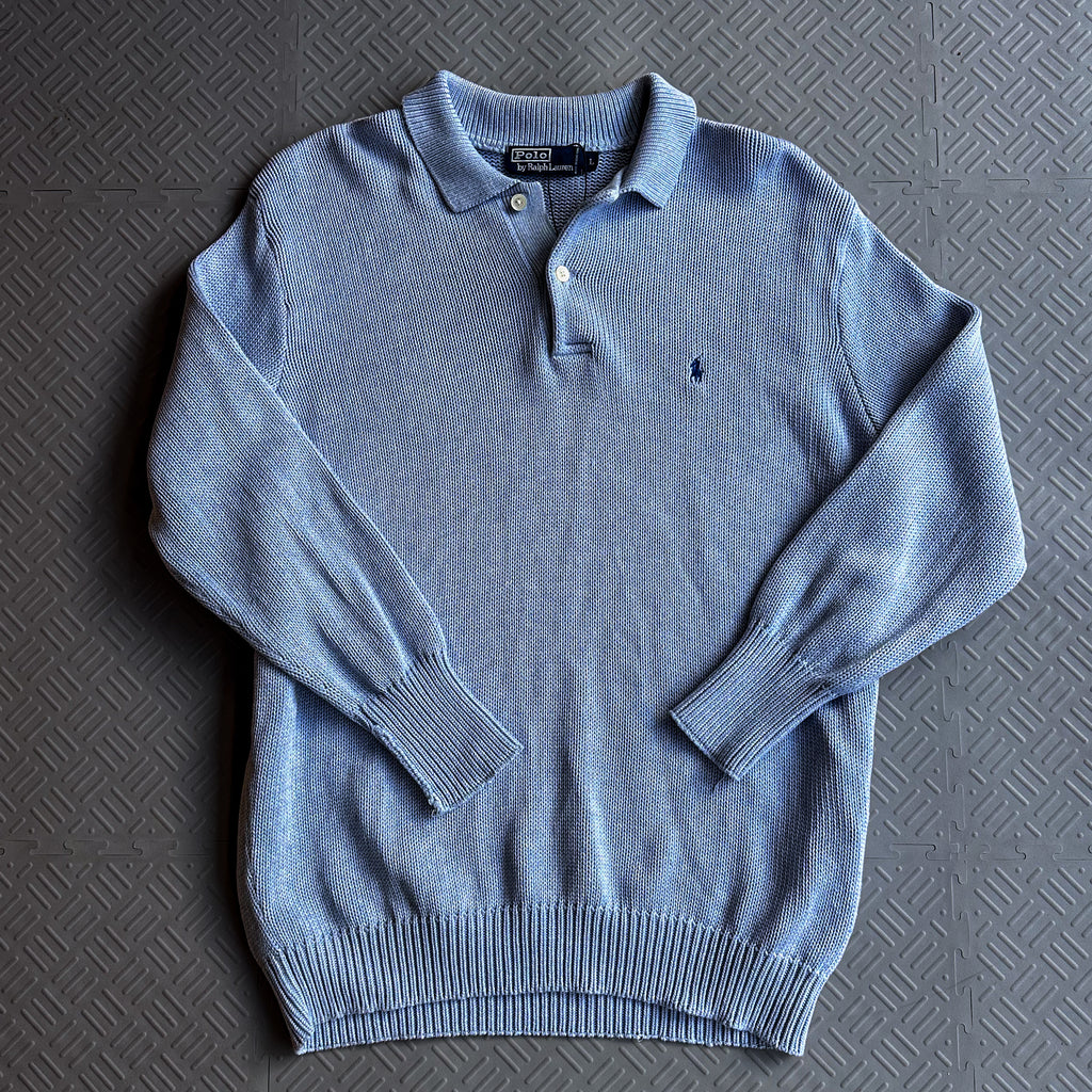 Vintage 90's Polo Ralph Lauren Knit Baby Blue (L)