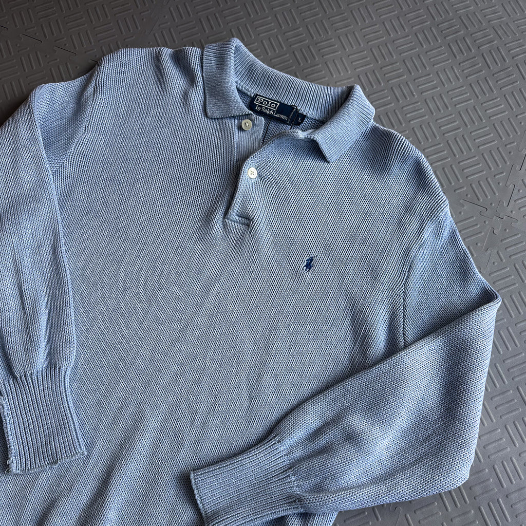 Vintage 90's Polo Ralph Lauren Knit Baby Blue (L)