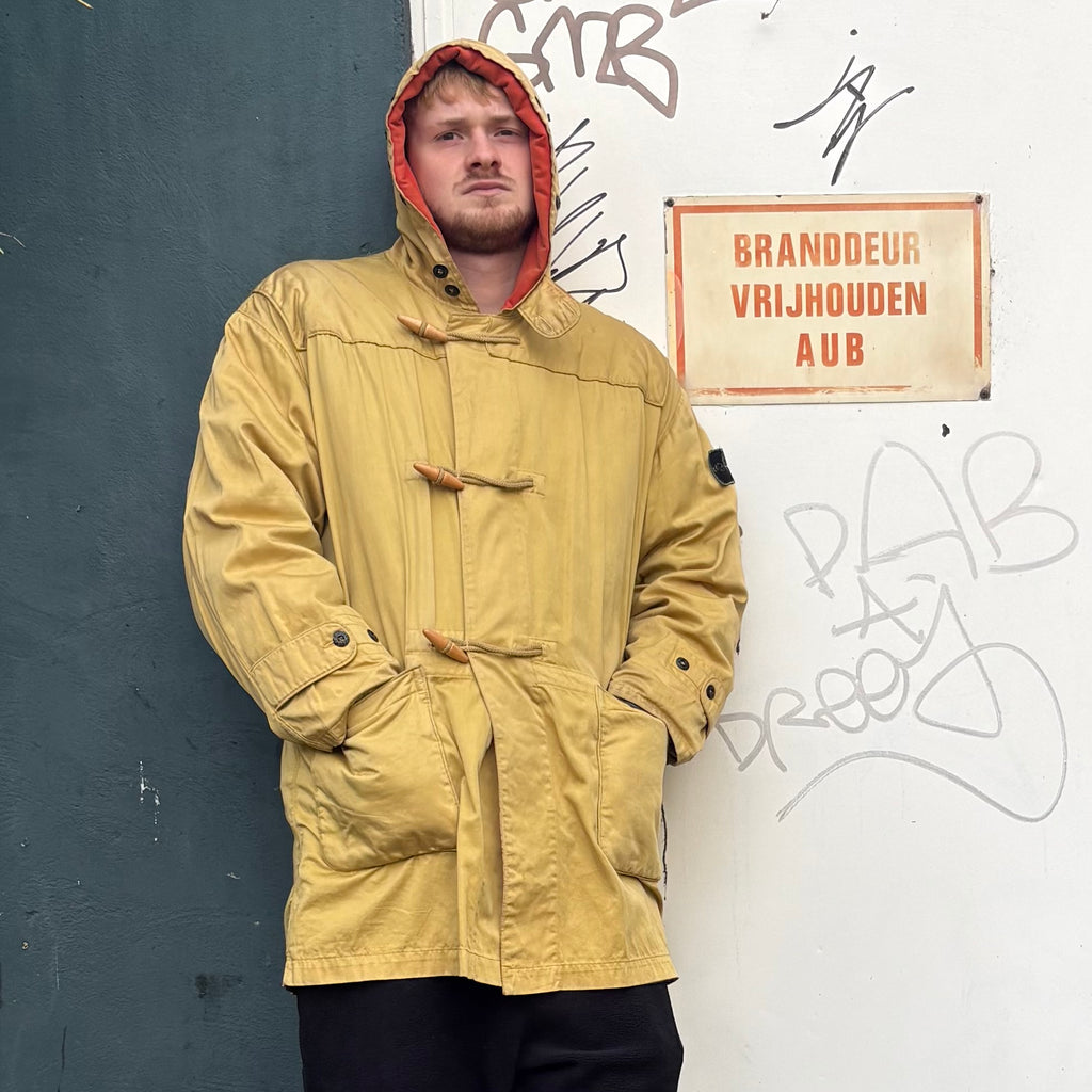 Vintage 1989 Stone Island Raso Gommato Duffle Coat (M)